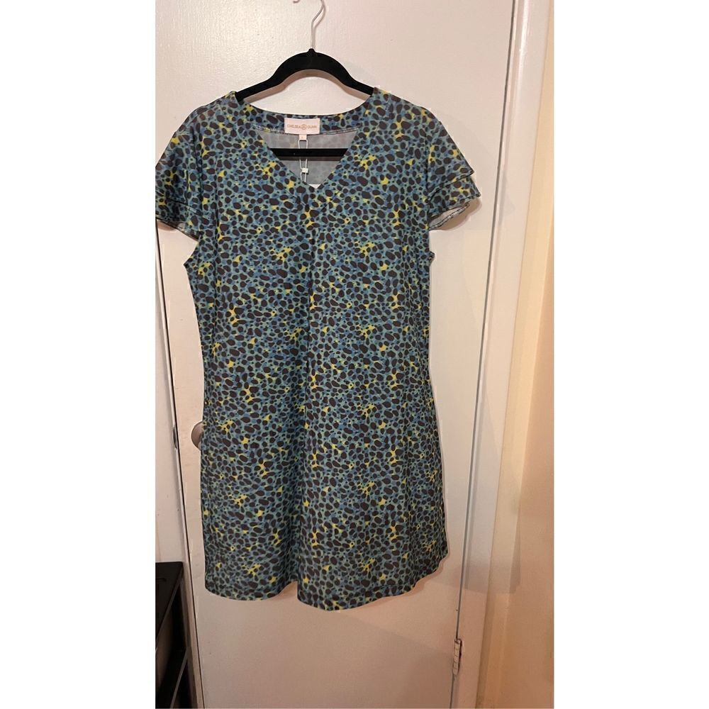 CHELSEA GUNN SPF CAP SLEEVE DRESS SIZE LARGE NEW WITH TAGS